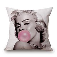1 pcs classic marilyn monroe blow bubbles printing pillow cover creati ...