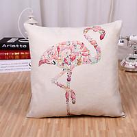 1 Pcs Creative European Style Ostrich Printing Pillowcase Square Cotton/Linen Pillow Cover