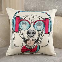 1 Pcs Creative Fashion Dog Printing Pillow Cover Cotton/Linen Pillow Case
