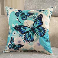 1 Pcs 3D Blue Butterfly Printing Pillow Cover Fashion Cotton/Linen Pillow Case