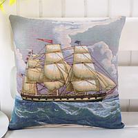 1 Pcs Creative Navigation Sailboat Pillow Cover Cotton/Linen Pillow Case
