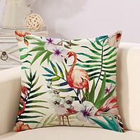 1 Pcs Tropical Flowers With Ostrich Pillow Cover Creative Pillow Case 4545Cm Cushion Cover