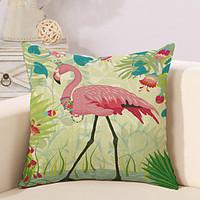 1 Pcs Vintage Tropical Ostrich Printing Pillow Cover Cotton/Linen Cushion Cover 4545Cm Classic Pillow Case