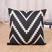 1 pcs geometry black and white wave stripe pillow cover classic cotton ...