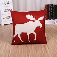 1 Pcs Red Elk Deer Sofa Pillow Cover Fashion Square Pillow Case Cushion Cover