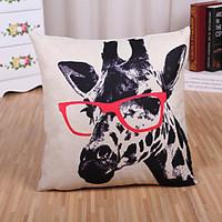 1 pcs classic creative giraffe pattern pillow cover cottonlinen pillow ...