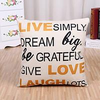 1 Pcs Live Simply Quotes Sayings Printing Pillow Cover Fashion Cushion Cover Pillow Case