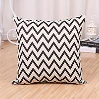 1 Pcs Fashion Sofa Cushion Cover Black And White Wave Stripe Pillow Cover Classic Pillow Case 4545Cm