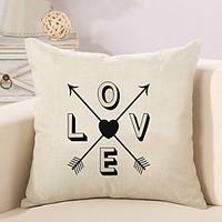 1 pcs love with arrows pattern quotes sayings printing pillow cover cr ...