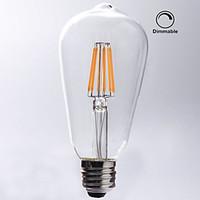 1 pcs kwb E26/E27 8W 8 COB 750 lm Warm White ST64 edison Vintage LED Filament Bulbs AC 110-130 V Dimmable