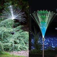 1-LED Colorful Light LED Solar Light Fiber Optic Light Fountain Garden Stake