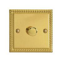 1 gang 2 way georgian brass led dimmer