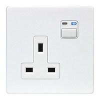 1 Gang 13A Socket - White