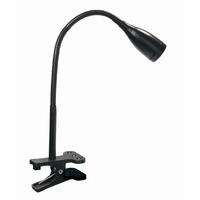1 x 1w LED clip on desk lamp black - S6819