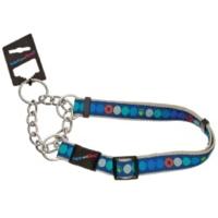 1 x 18 24 blue circle print training dog collar