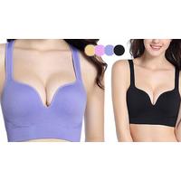 1 or 2 Comfort Plunge Push-Up Bras - 4 Colours