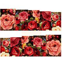 1 sheet sexy red rose water transfer nail art stickers