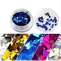 1 Bottle Nail Art Glitter Shiny Triangle Paillette Nail Sparkly Decoration 3D Thin Clear Tips For Manicure Polish Beauty Optional SJ01-08
