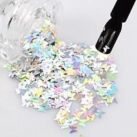 1 Bottle 3D Nail Art Glitter Colorful Laser Butterfly Sequins Slice Tips Nail Decoration DIY Manicure Tools HD01-05