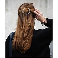 1 Pcs Round Clip Hairpin Circular Edge Horsetail Clip To Gold And Silver Alloy Hairpin