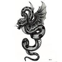 1 Pcs Waterproof Black Large Snake Pattern Tattoo Stickers