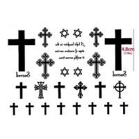 1 pc the cross hexagram star totem tattoo stickers temporary tattoos