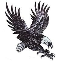 1 Pcs Waterproof Multicolored Large Color Map Eagle Pattern Tattoo Stickers