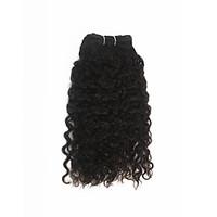 1 piece jerry curl human hair weaves dark brown 12inch and 16inch huma ...