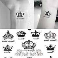 1 Pc Imperial Crown Tattoo Stickers Temporary Tattoos