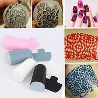 1 set of Nail Art Stamper and Scraper Set, DIY Nail Beauty Decorations Stamper Template Tools 4 Colors (Radom color)