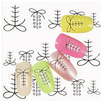 1 PCS 3D Shoelace Pattern Water Transfer Printing Nail Stickers