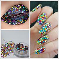 1 box rhombus paillette nail sequins sparkling colorful glitter nail a ...