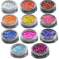 1 Set Include 11 Bottles Nail Art Match Color Highlight Glitter Shining Colorful Powder Nail Makeup Beauty 01-11
