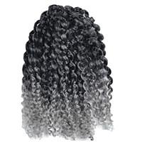 1 Pack 8inch Black Grey Mix Curly Afro Kinky Mali Bob Braids Hair Extensions Kanekalon Hair Braids 30g (5-6packs/head)