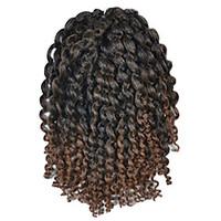 1 Pack 8inch Black Dark Brown Mix Curly Afro Kinky Mali Bob Braids Hair Extensions Kanekalon Hair Braids 30g (5-6packs/head)