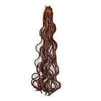 1 Pack Light Brown Havana Mambo Wavy Faux Locs Braids Hair Extensions Kanekalon Hair Braids 100g