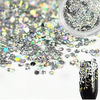 1 Bottle Sweet Style Charming Silver Nail Art Glitter Water Droplet Paillette Decoration Beautiful Shiny Clear Nail DIY Decoration Beauty Design D03