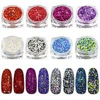 1 bottle dazzling nail art glitter cheese sequins powder bright color  ...