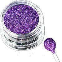 1 bottle nail art laser charming dark purple glitter shining powder ma ...