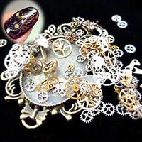 1 Box 3D Nail Art Metal Decoration Ultra-thin Time Wheel Steam DIY Punk Style