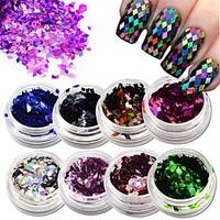 1 Bottle Rhombus Fashion Designs Nail Art Glitter Paillette Dazzling Mixed Colorful DIY Diamond Sticker Tips Decor Accessory LS01-08