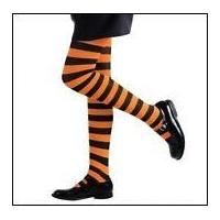 1-3 Years Orange & Black Striped Girls Pantyhose