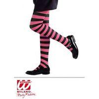 1-3 Years Pink & Black Striped Girls Pantyhose