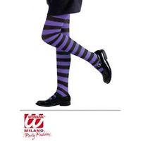 1-3 Years Purple & Black Striped Girls Pantyhose