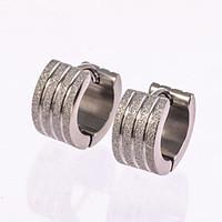 1 Pair Men\'s Polished Gold/Silver/Black Stainless Steel with Crystal Hoop Stud Earrings Fine Jewelry