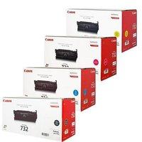 1 full set of canon 732bk and 1 x colour set 732cmy original toner car ...