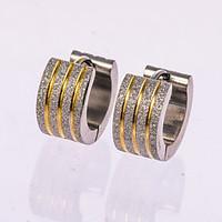 1 pair mens polished goldsilverblack stainless steel with crystal hoop ...