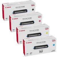 1 Full Set of Canon 707BK and 1 x Colour Set 707C/M/Y (Original) Toner Cartridges