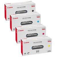 1 full set of canon 711bk and 1 x colour set 711cmy original toner car ...