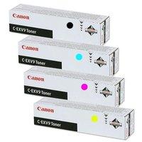 1 full set of canon c exv9bk black and 1 x colour set c exv9cmy origin ...